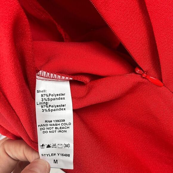 DO + BE Jumpsuit Womens M Red Christmas Paint Suit Romper Wide Leg Ruffles Sexy - Picture 11 of 13